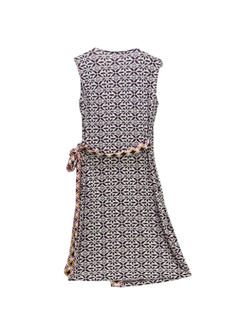 Diane Von Furstenberg Wrap Dress Geometric Purple Sleeveless Size 0 - Picture 10 of 12